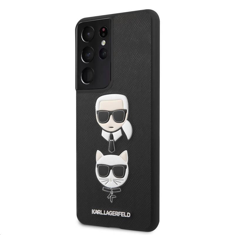 Kryt na mobil Karl Lagerfeld Saffiano K&C Heads na Samsung Galaxy S21 Ultra 5G černý, Kryt, na, mobil, Karl, Lagerfeld, Saffiano, K&C, Heads, na, Samsung, Galaxy, S21, Ultra, 5G, černý