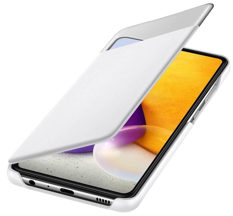 Pouzdro na mobil flipové Samsung S View Wallet Cover na Galaxy A72 bílé