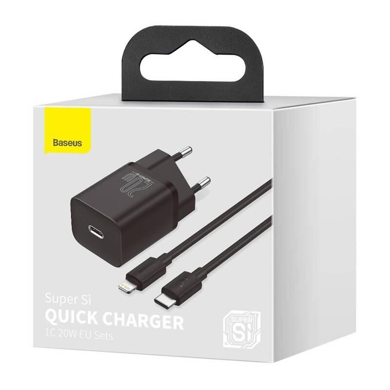 Nabíječka do sítě Baseus Super Si Quick Charger, 20W USB-C Lightning kabel 1m černá