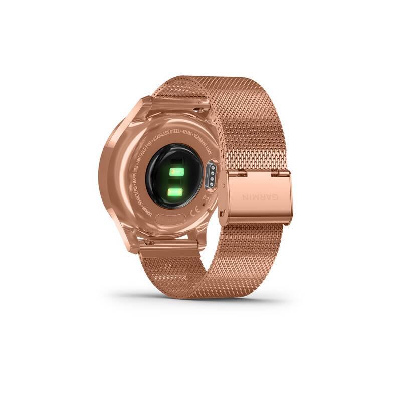 Chytré hodinky Garmin vivomove3 Luxe 18K RoseGold Milanese Band