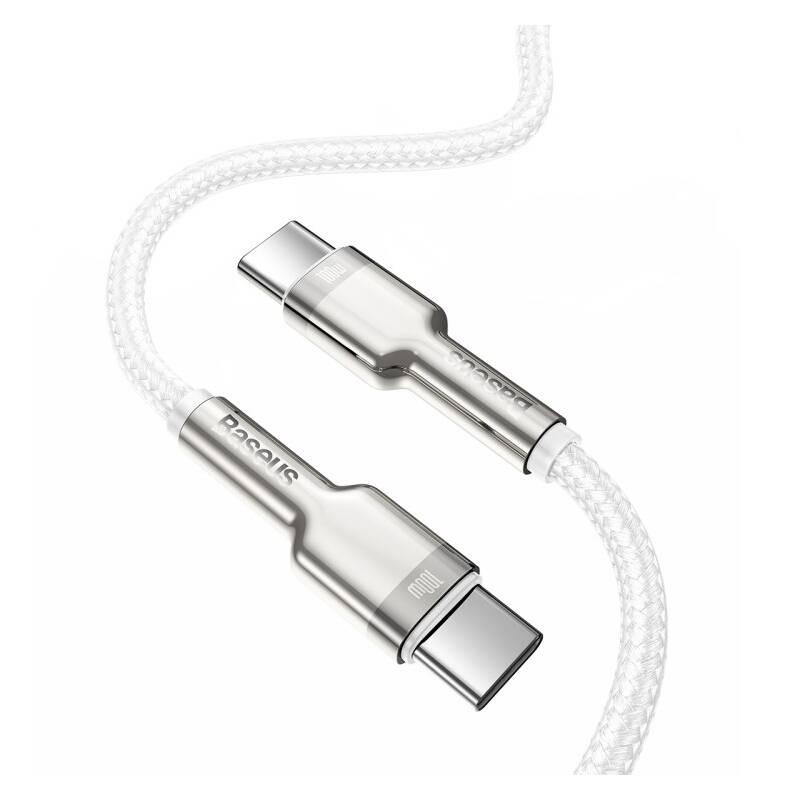 Kabel Baseus Cafule Series USB-C USB-C 100W 1m bílý, Kabel, Baseus, Cafule, Series, USB-C, USB-C, 100W, 1m, bílý