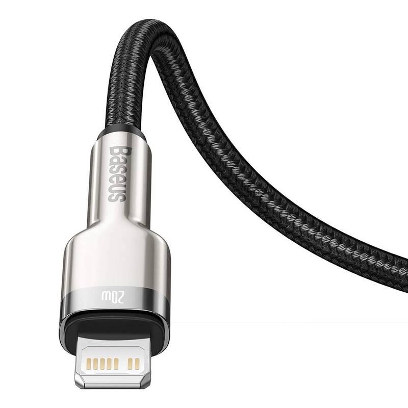 Kabel Baseus Cafule USB-C Lightning PD 20W, 1m černý
