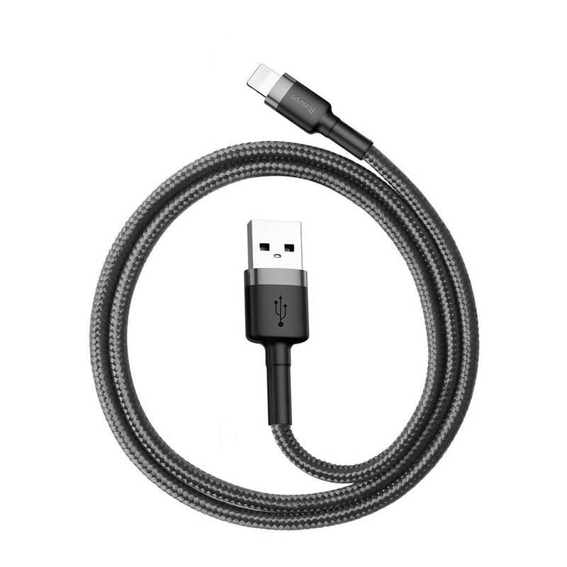 Kabel Baseus Cafule USB Lightning, 0,5m černý šedý, Kabel, Baseus, Cafule, USB, Lightning, 0,5m, černý, šedý