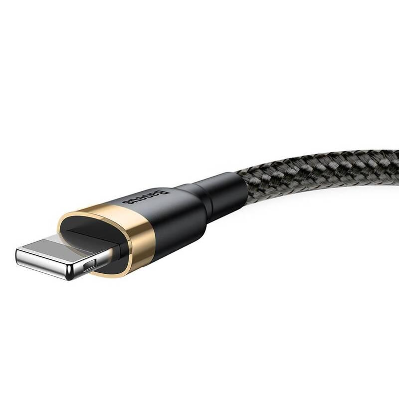 Kabel Baseus Cafule USB Lightning, 0,5m černý zlatý