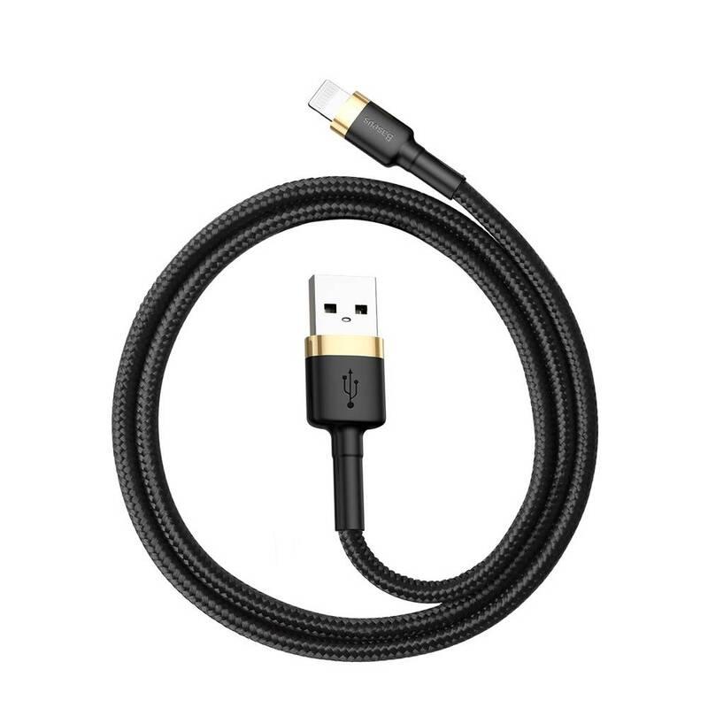 Kabel Baseus Cafule USB Lightning, 0,5m černý zlatý, Kabel, Baseus, Cafule, USB, Lightning, 0,5m, černý, zlatý