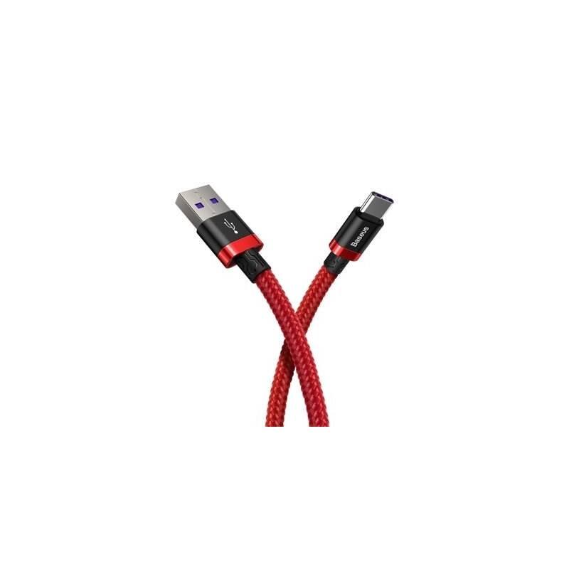 Kabel Baseus HW Flash Charge USB USB-C, 40W, 1m červený