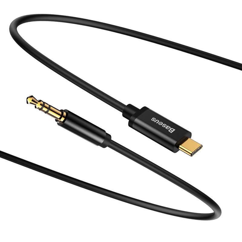 Kabel Baseus Yiven Series USB-C 3,5mm Jack 1,2m černý, Kabel, Baseus, Yiven, Series, USB-C, 3,5mm, Jack, 1,2m, černý