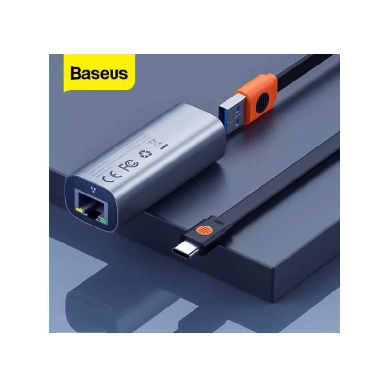 Síťová karta Baseus Steel Cannon USB, USB-C RJ45 šedá, Síťová, karta, Baseus, Steel, Cannon, USB, USB-C, RJ45, šedá