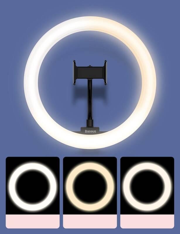 Světlo Baseus kruhové světlo pro natáčení, se stojanem černé, Světlo, Baseus, kruhové, světlo, pro, natáčení, se, stojanem, černé