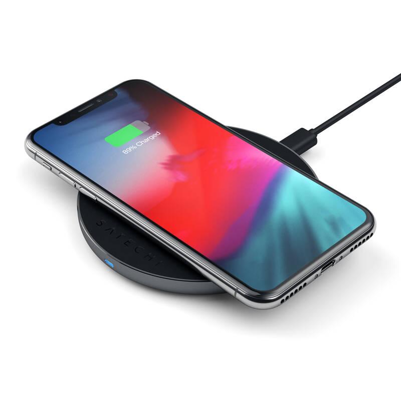 Bezdrátová nabíječka Satechi Aluminum USB-C Fast Wireless Charger V2 šedá