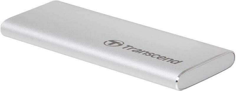 Box na HDD Transcend CM42 externí SSD rámeček, M.2 SATA SSD typ 2242, USB 3.0 USB-C stříbrný