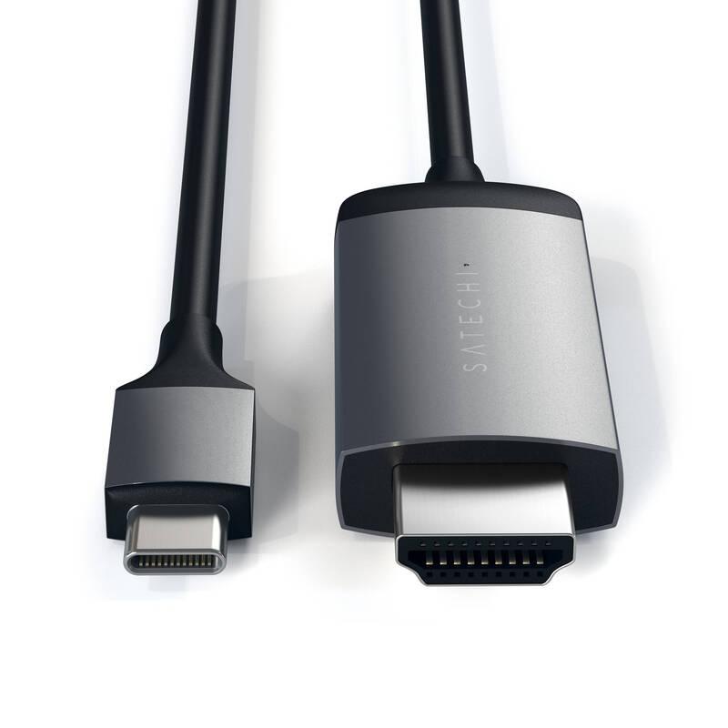 Kabel Satechi USB-C HDMI 4K, 1,8 m šedý, Kabel, Satechi, USB-C, HDMI, 4K, 1,8, m, šedý