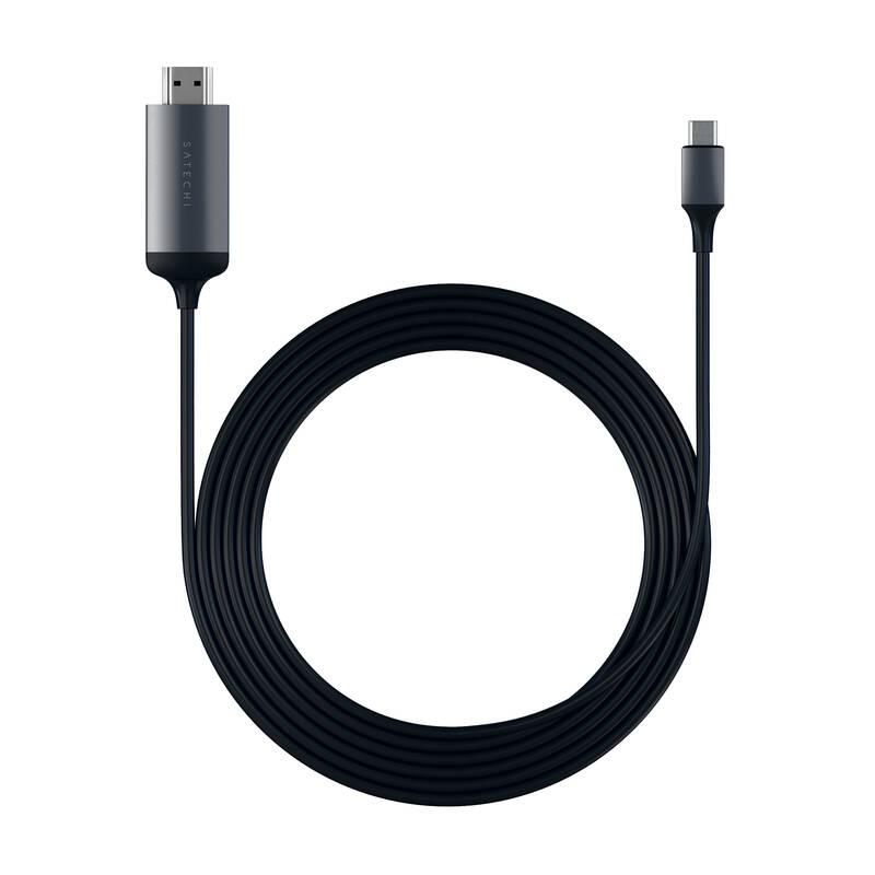 Kabel Satechi USB-C HDMI 4K, 1,8 m šedý, Kabel, Satechi, USB-C, HDMI, 4K, 1,8, m, šedý