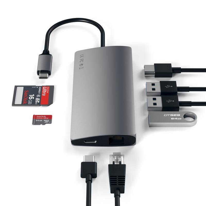 USB Hub Satechi USB-C Multi-Port Adapter šedá, USB, Hub, Satechi, USB-C, Multi-Port, Adapter, šedá