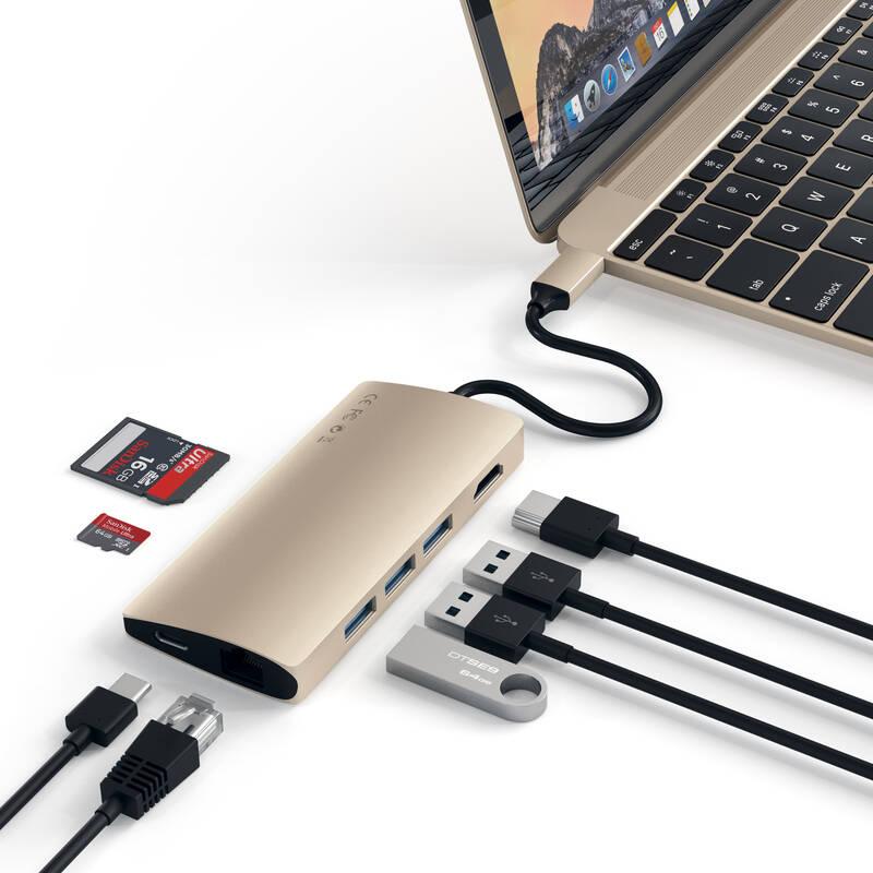USB Hub Satechi USB-C Multi-Port Adapter zlatá, USB, Hub, Satechi, USB-C, Multi-Port, Adapter, zlatá
