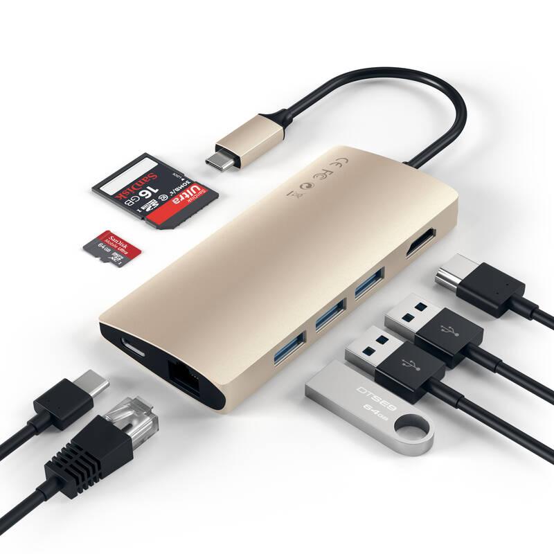 USB Hub Satechi USB-C Multi-Port Adapter zlatá