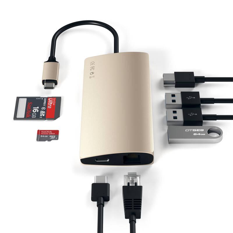 USB Hub Satechi USB-C Multi-Port Adapter zlatá, USB, Hub, Satechi, USB-C, Multi-Port, Adapter, zlatá