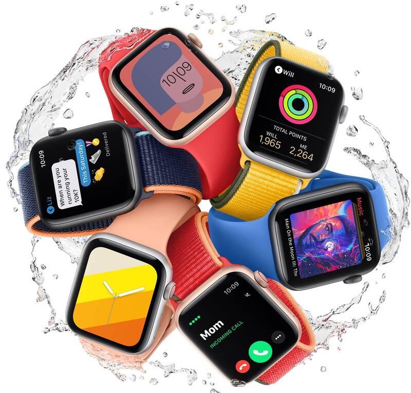Chytré hodinky Apple Watch SE GPS Cellular, 40mm pouzdro z vesmírně šedého hliníku - uhlový provlékací sportovní řemínek