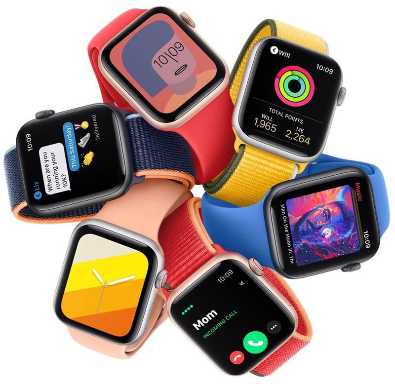 Chytré hodinky Apple Watch SE GPS Cellular, 40mm pouzdro ze stříbrného hliníku - námořnicky tmavomodrý provlékací sportovní řemínek, Chytré, hodinky, Apple, Watch, SE, GPS, Cellular, 40mm, pouzdro, ze, stříbrného, hliníku, námořnicky, tmavomodrý, provlékací, sportovní, řemínek