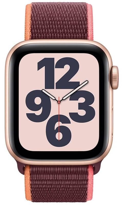Chytré hodinky Apple Watch SE GPS Cellular, 40mm pouzdro ze zlatého hliníku - švestkový provlékací sportovní řemínek, Chytré, hodinky, Apple, Watch, SE, GPS, Cellular, 40mm, pouzdro, ze, zlatého, hliníku, švestkový, provlékací, sportovní, řemínek
