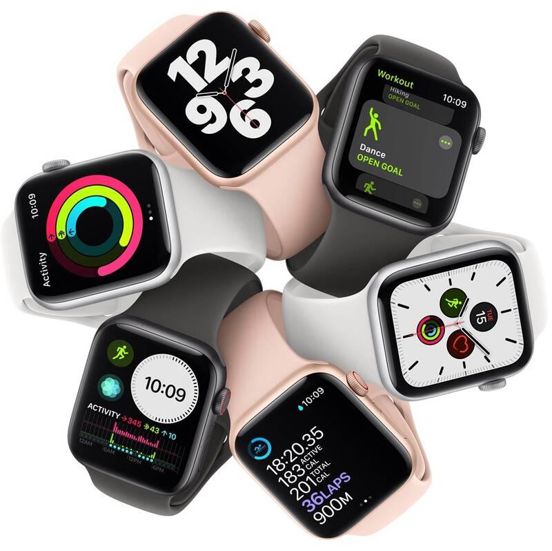 Chytré hodinky Apple Watch SE GPS Cellular, 44mm pouzdro z vesmírně šedého hliníku - černý sportovní náramek