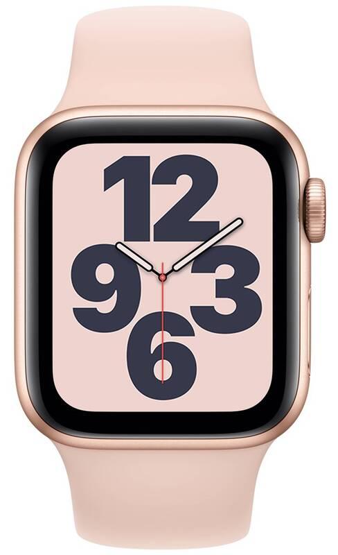 Chytré hodinky Apple Watch SE GPS Cellular, 44mm pouzdro ze zlatého hliníku - pískově růžový sportovní náramek