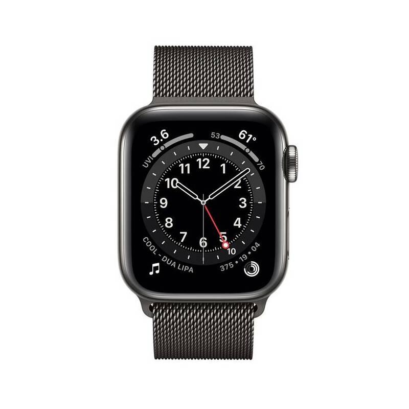 Chytré hodinky Apple Watch Series 6 GPS Cellular, 40mm grafitově šedé pouzdro z nerezové oceli - grafitově šedý milánský tah