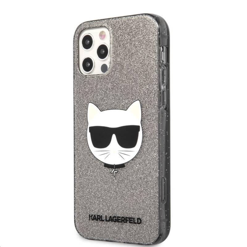 Kryt na mobil Karl Lagerfeld Choupette Head Glitter na Apple iPhone 12 12 Pro černý, Kryt, na, mobil, Karl, Lagerfeld, Choupette, Head, Glitter, na, Apple, iPhone, 12, 12, Pro, černý