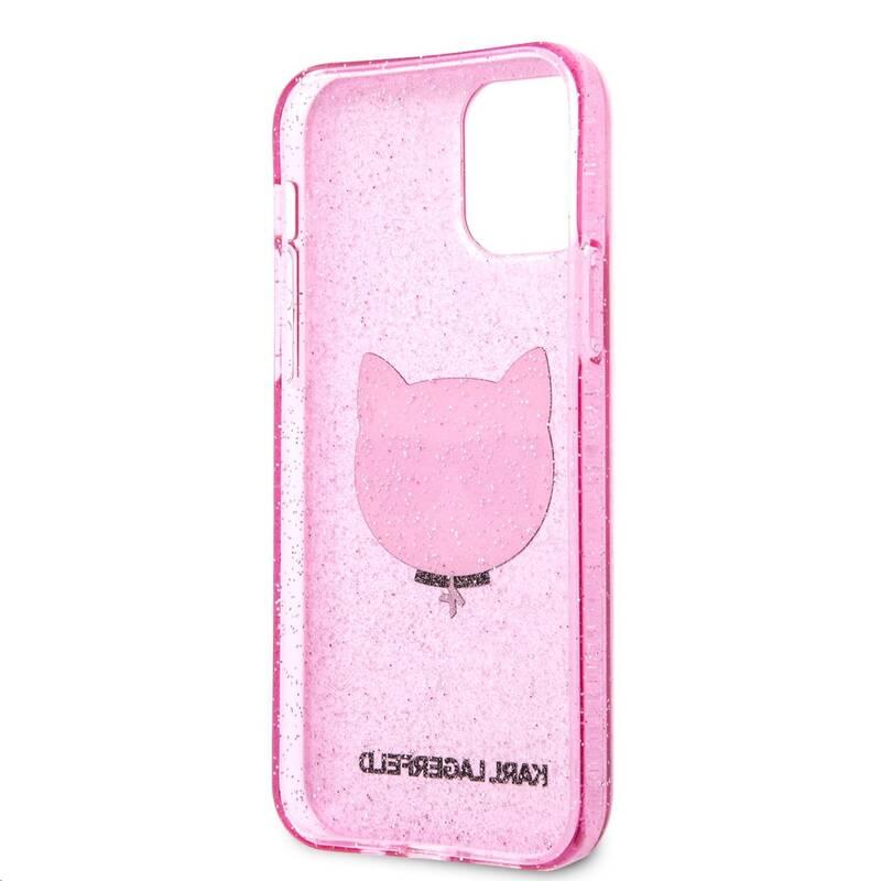 Kryt na mobil Karl Lagerfeld Choupette Head Glitter na Apple iPhone 12 12 Pro růžový, Kryt, na, mobil, Karl, Lagerfeld, Choupette, Head, Glitter, na, Apple, iPhone, 12, 12, Pro, růžový