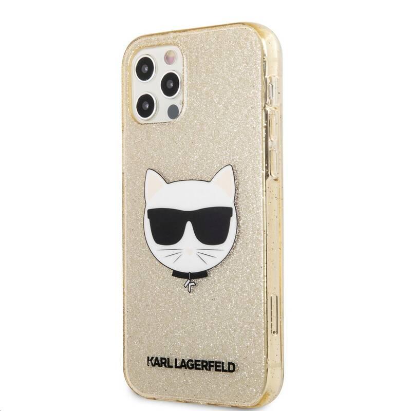 Kryt na mobil Karl Lagerfeld Choupette Head Glitter na Apple iPhone 12 12 Pro zlatý, Kryt, na, mobil, Karl, Lagerfeld, Choupette, Head, Glitter, na, Apple, iPhone, 12, 12, Pro, zlatý