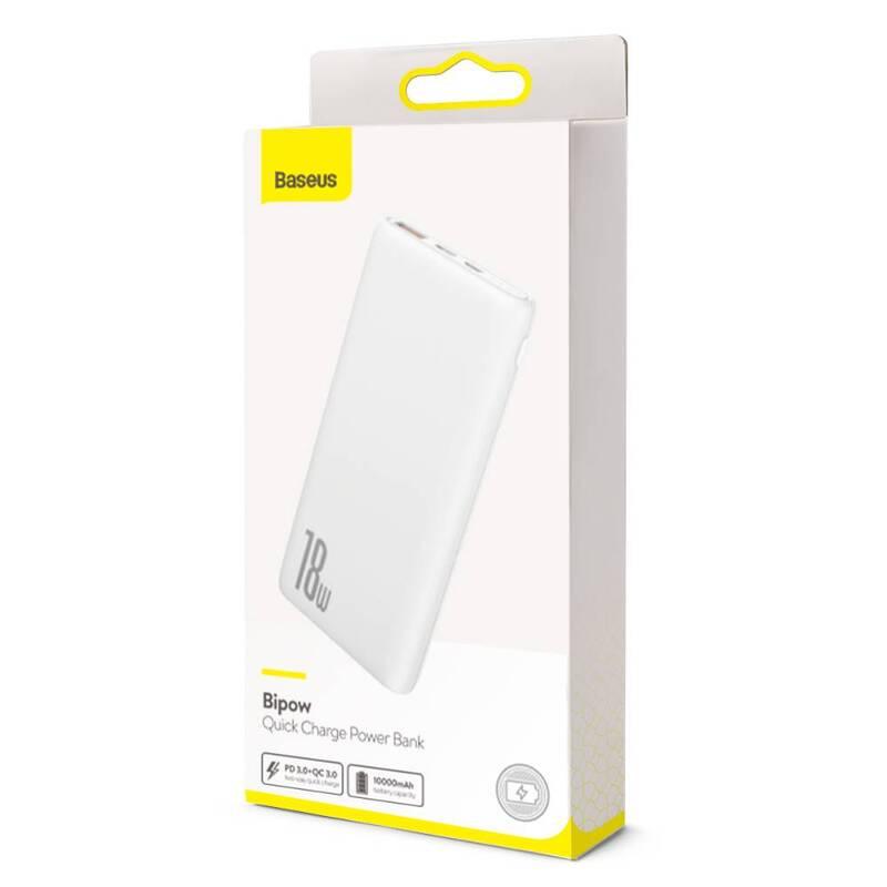 Powerbank Baseus Bipow PD QC 10000mAh 18W bílá