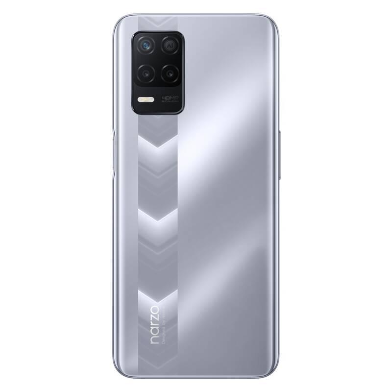 Mobilní telefon realme Narzo 30 5G stříbrný, Mobilní, telefon, realme, Narzo, 30, 5G, stříbrný