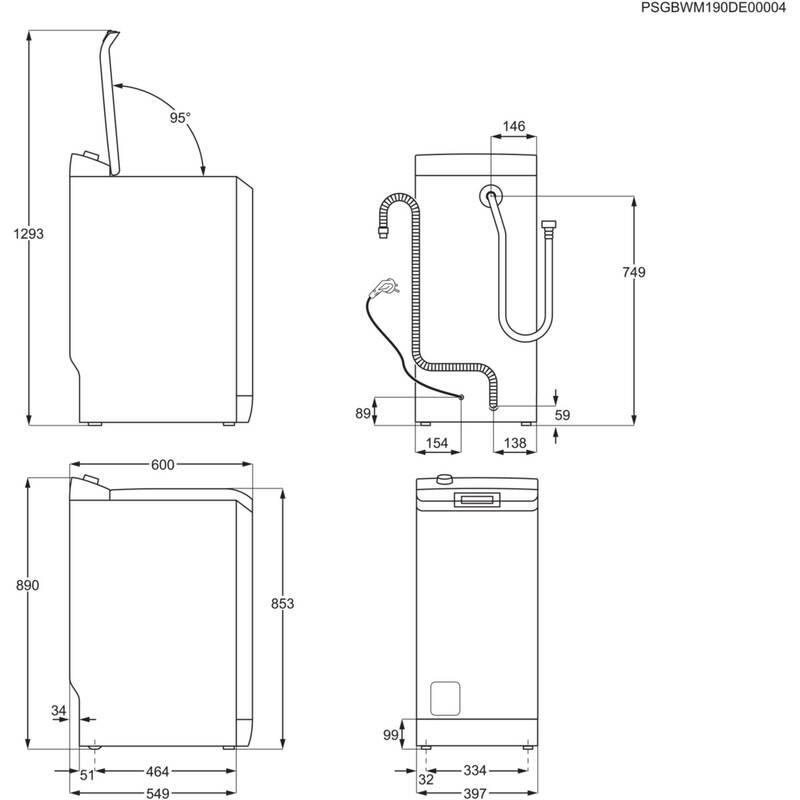 Pračka Electrolux PerfectCare 600 EW2TN5061C bílá, Pračka, Electrolux, PerfectCare, 600, EW2TN5061C, bílá