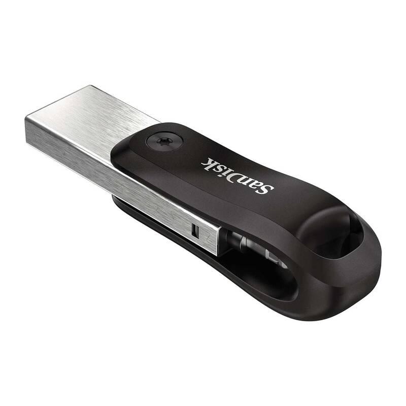 USB Flash SanDisk iXpand Drive Go 128GB, USB 3.0 Lightning černý stříbrný, USB, Flash, SanDisk, iXpand, Drive, Go, 128GB, USB, 3.0, Lightning, černý, stříbrný