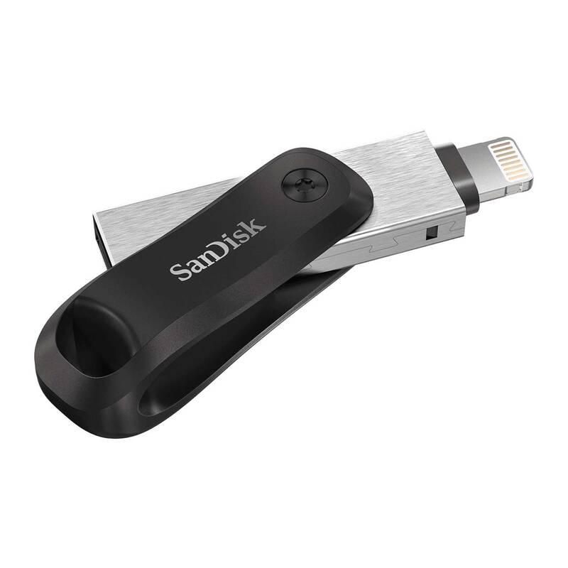 USB Flash SanDisk iXpand Drive Go 256GB, USB 3.0 Lightning černý stříbrný, USB, Flash, SanDisk, iXpand, Drive, Go, 256GB, USB, 3.0, Lightning, černý, stříbrný