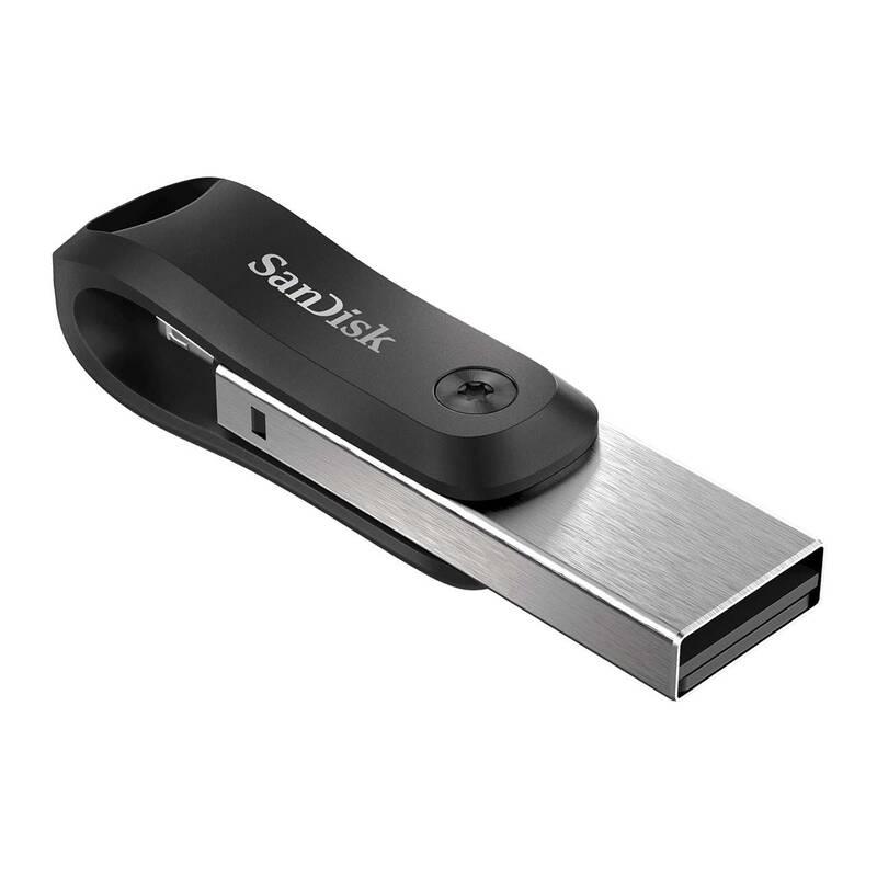 USB Flash SanDisk iXpand Drive Go 256GB, USB 3.0 Lightning černý stříbrný, USB, Flash, SanDisk, iXpand, Drive, Go, 256GB, USB, 3.0, Lightning, černý, stříbrný