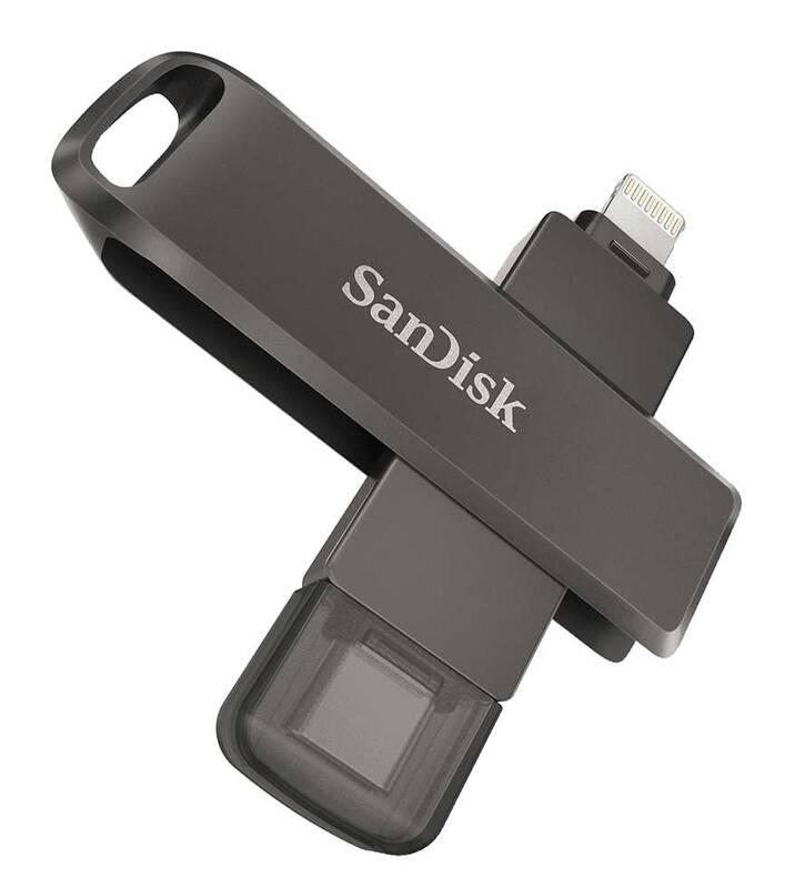 USB Flash SanDisk iXpand Luxe 128GB, USB-C Lightning šedý