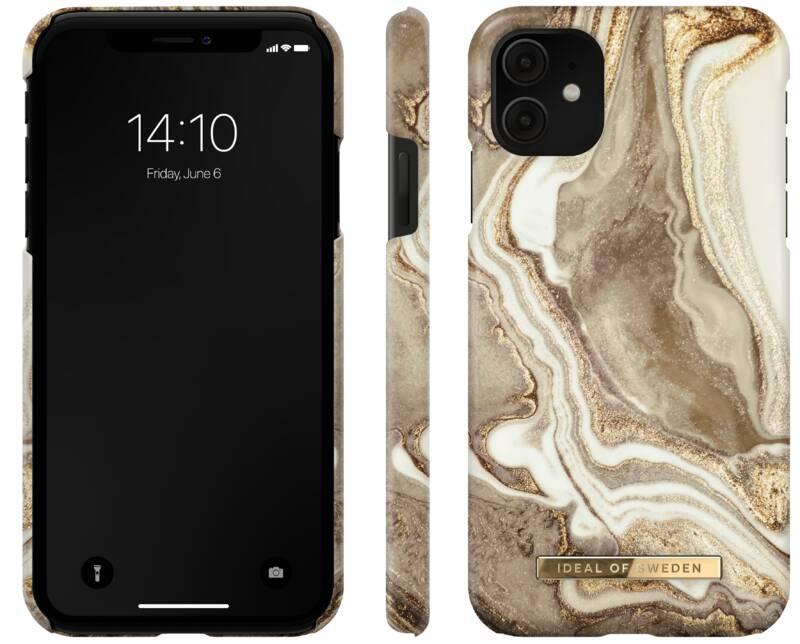 Kryt na mobil iDeal Of Sweden Fashion na Apple iPhone 11 XR - Golden Sand Marble