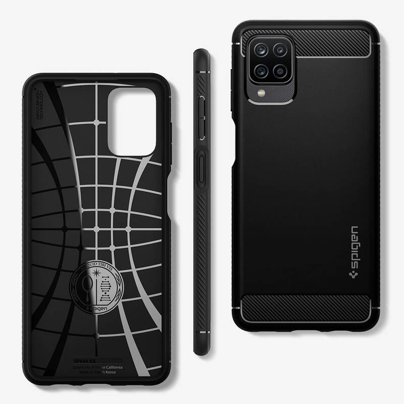 Kryt na mobil Spigen Rugged Armor na Samsung Galaxy A12 černý