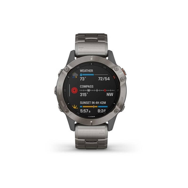 GPS hodinky Garmin fenix6 PRO Sapphire - Titanium Titanium Band, GPS, hodinky, Garmin, fenix6, PRO, Sapphire, Titanium, Titanium, Band