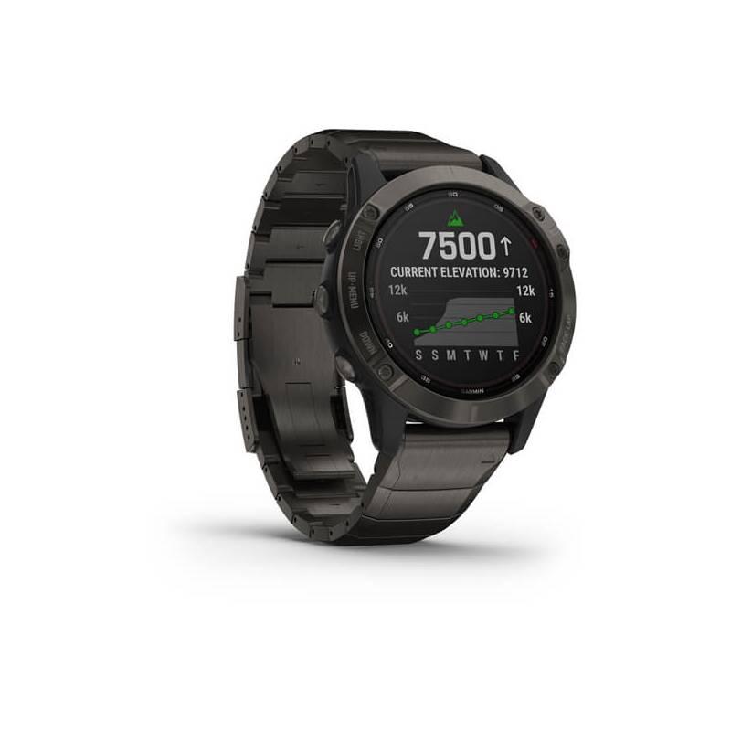 GPS hodinky Garmin fenix6 PRO Solar - Titanium GrayDLC Titanium Band, GPS, hodinky, Garmin, fenix6, PRO, Solar, Titanium, GrayDLC, Titanium, Band
