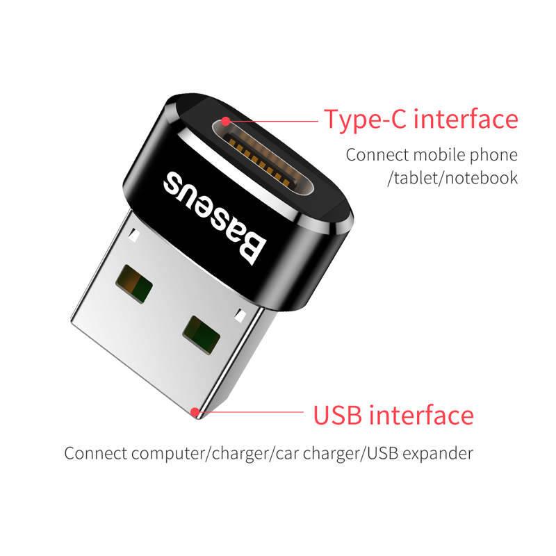 Redukce Baseus USB USB-C černá, Redukce, Baseus, USB, USB-C, černá