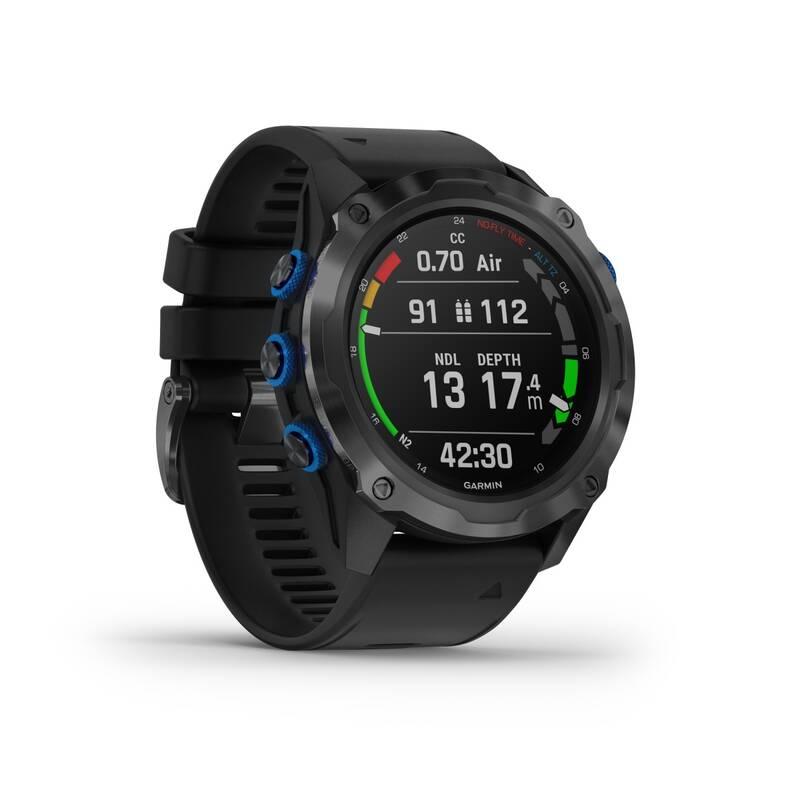 GPS hodinky Garmin Descent Mk2i - Titanium Carbon Grey DLC, černý řemínek