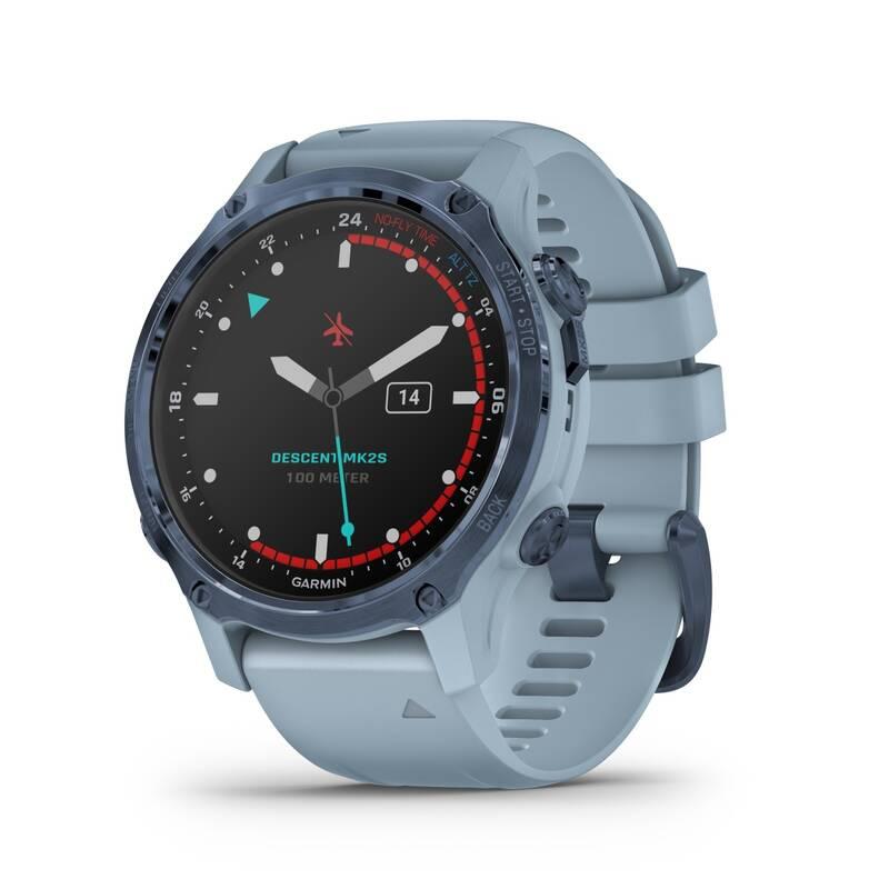 GPS hodinky Garmin Descent Mk2S - Sapphire Mineral Blue Silicone Sea Foam Band, GPS, hodinky, Garmin, Descent, Mk2S, Sapphire, Mineral, Blue, Silicone, Sea, Foam, Band