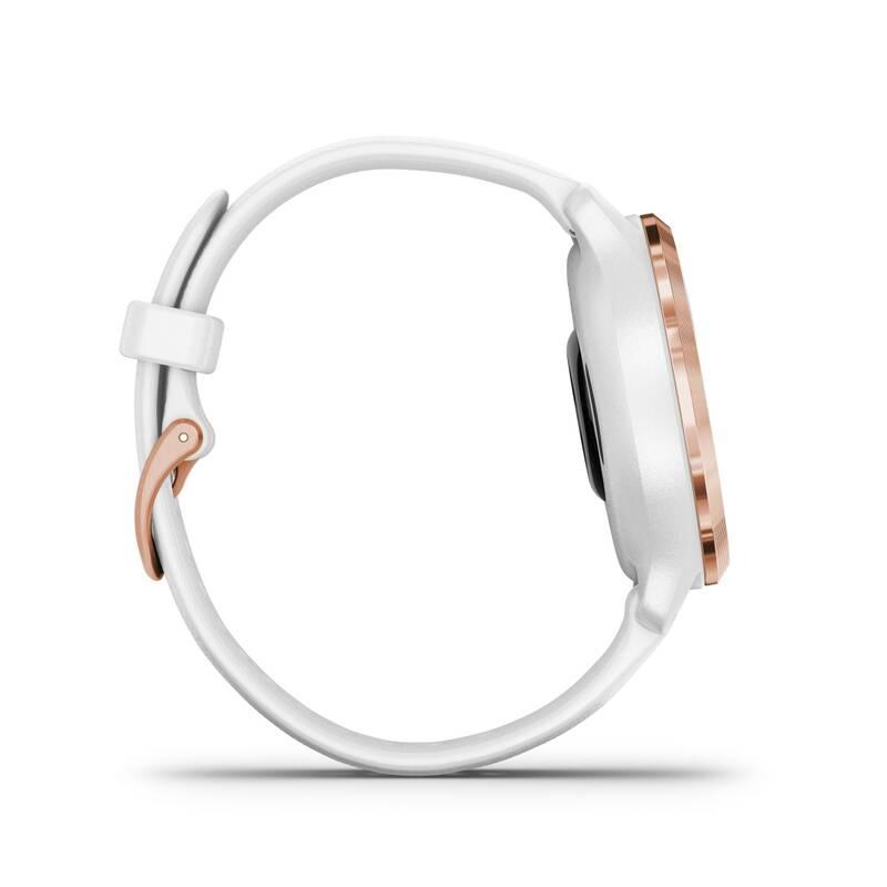 GPS hodinky Garmin Venu2S - Rose Gold White Leather Band