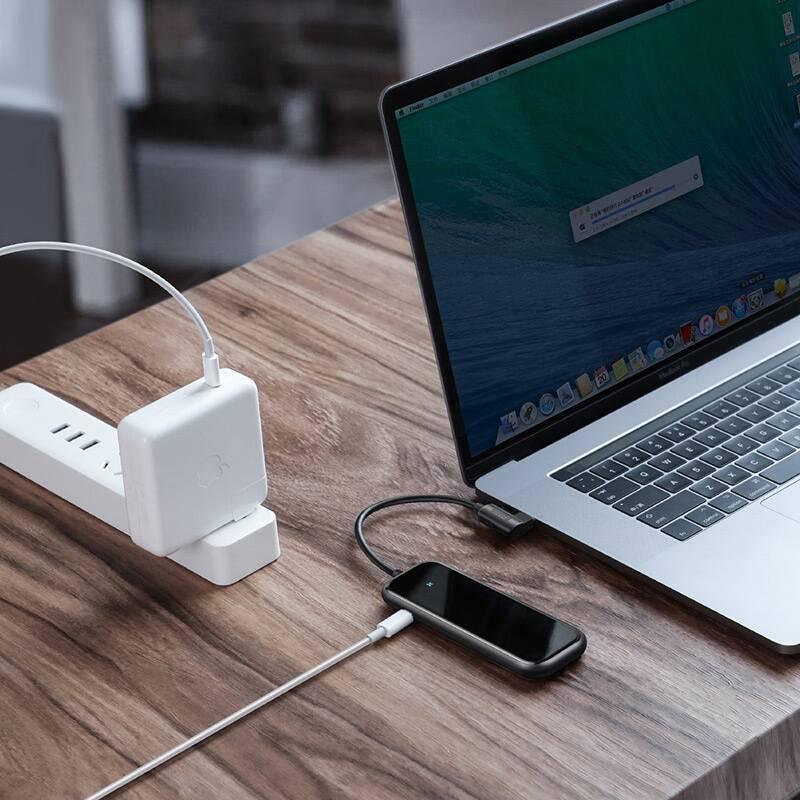 USB Hub Baseus USB-C 4x USB 3.0, USB-C PD šedý