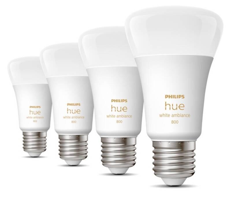 Žárovka LED Philips Hue Bluetooth, 6W, E27, White Ambiance, 4ks