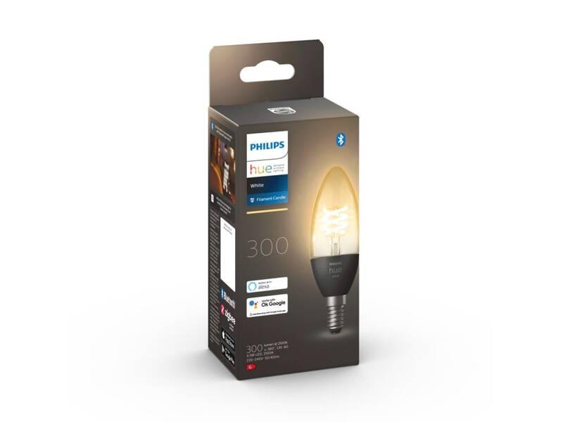 Žárovka LED Philips Hue Bluetooth, filament, 4,5W, E14, White