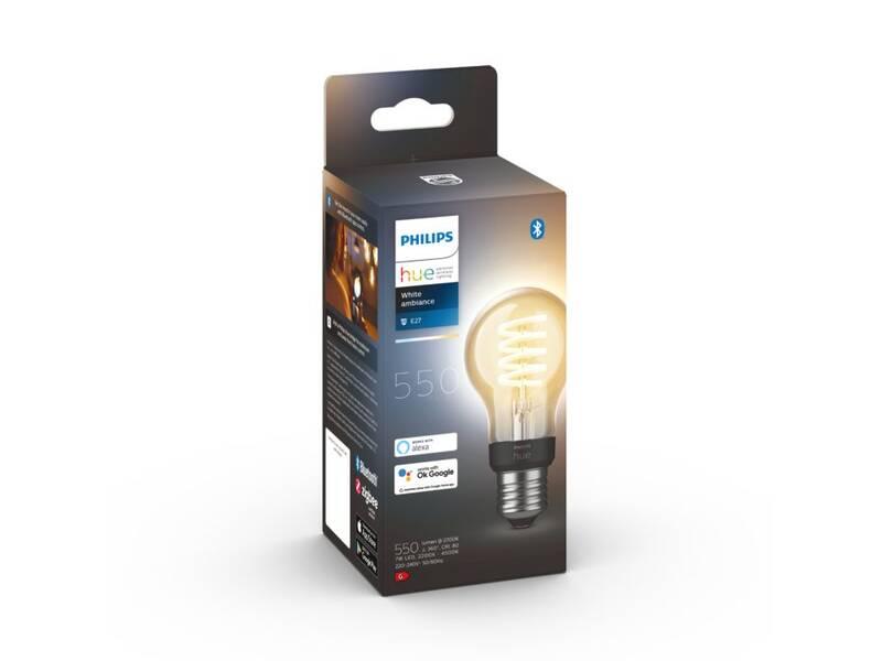 Žárovka LED Philips Hue Bluetooth, filament, 7W, E27, White Ambiance
