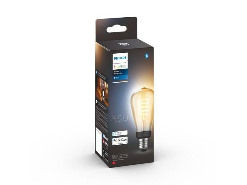 Žárovka LED Philips Hue Bluetooth, filament ST64, 7W, E27, White Ambiance